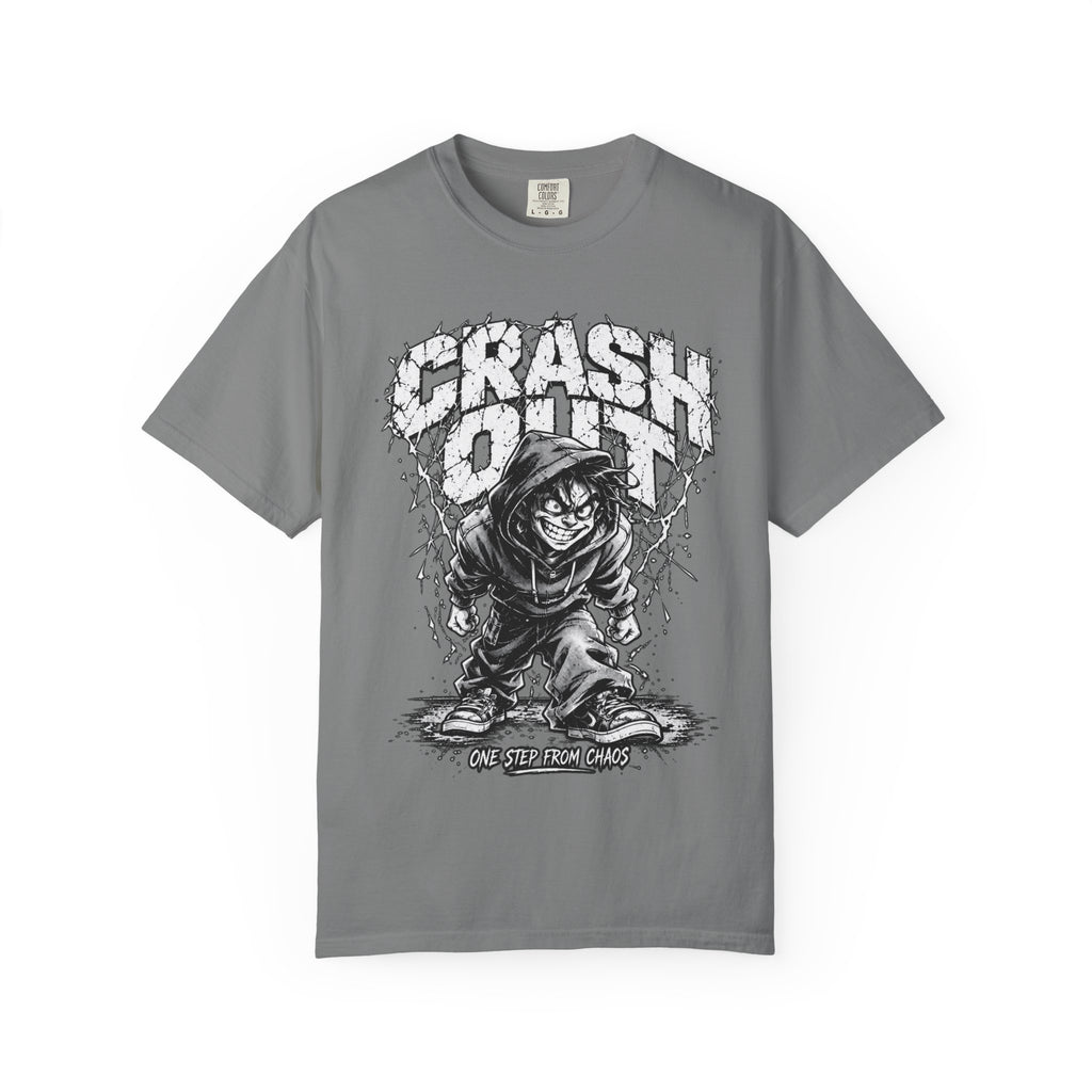 Gray | Crash Out shirt, front view