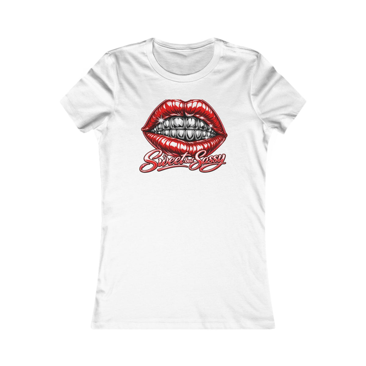 Women's Tee — Red Lip Grill Graphic "Sweet & Sassy"