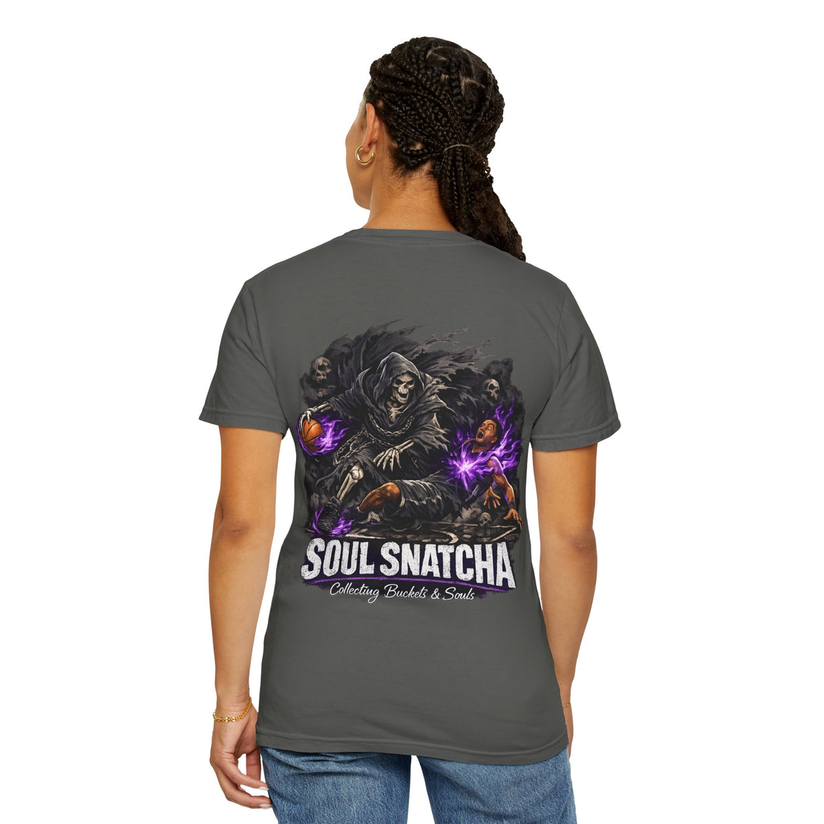 Soul Snatcha Basketball T-Shirt — Grim Reaper Basketball Crossover Graphic Tee