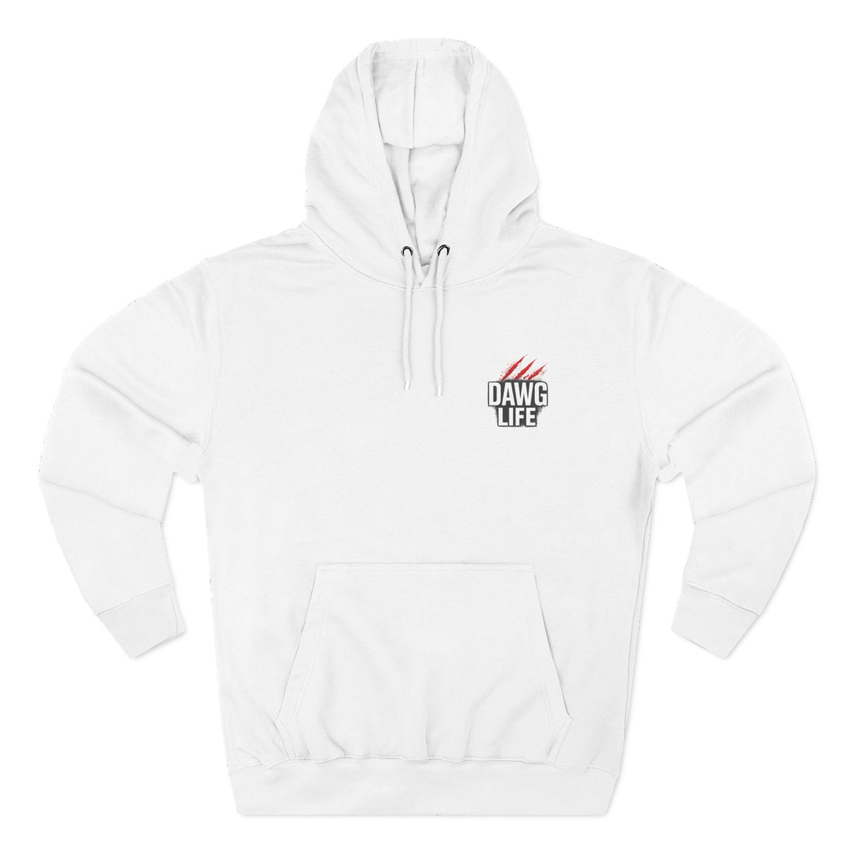 White | Dawg Life hoodiet, front view