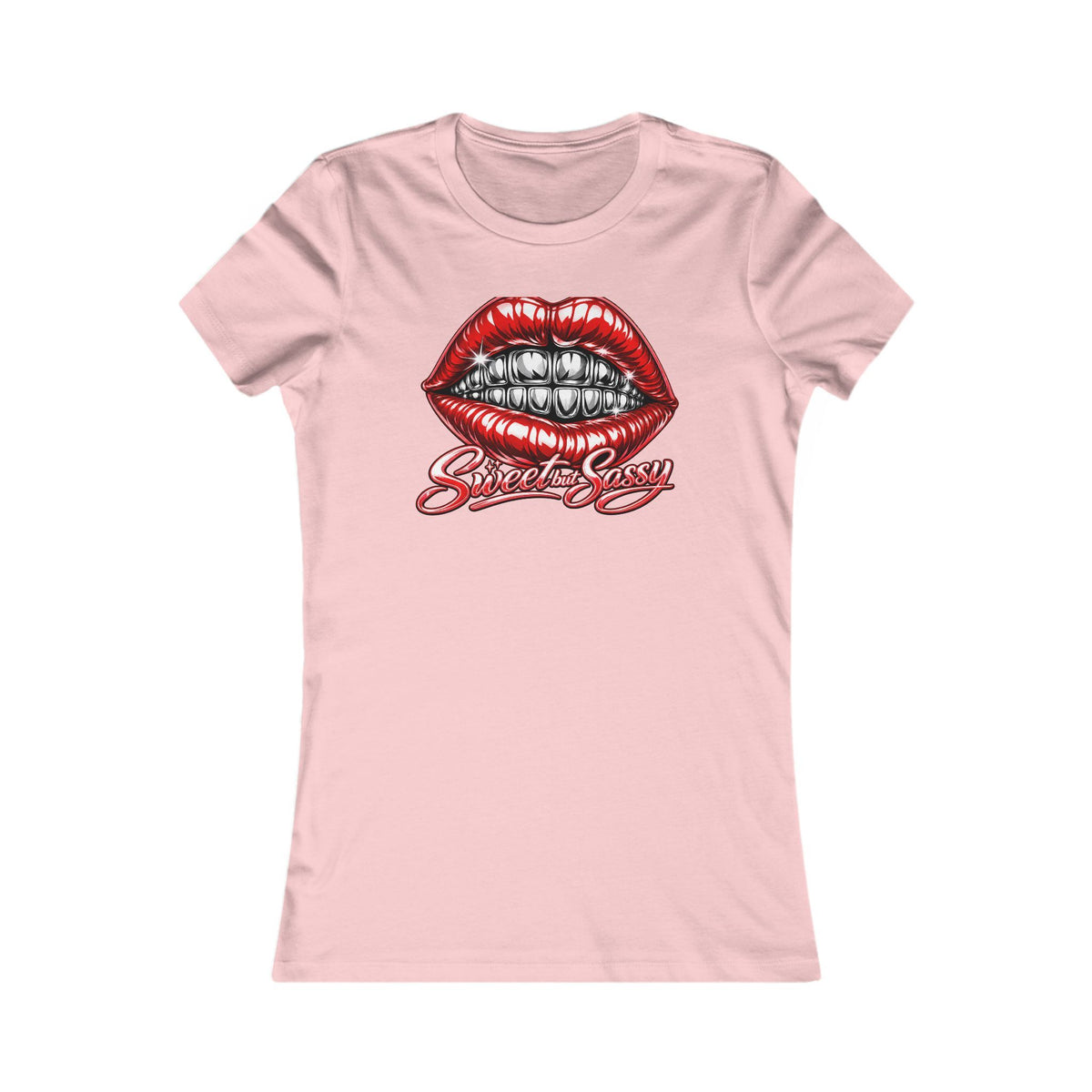 Women's Tee — Red Lip Grill Graphic "Sweet & Sassy"